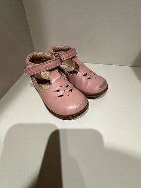 Beberlis Spanish Pink Mary Jane leather Shoes Velcro 24 7.5